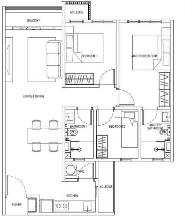Type E1 Floor Plan