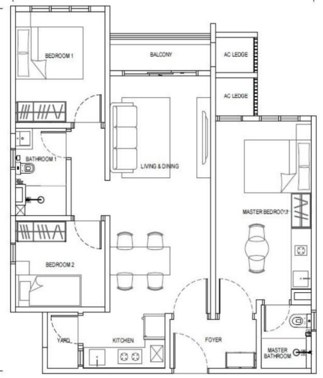 Type F1 Floor Plan